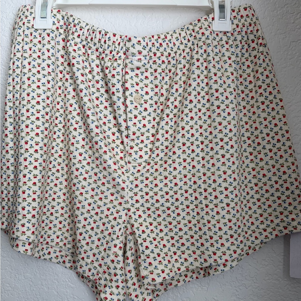 Christy Dawn Cream Floral Cotton Shorts